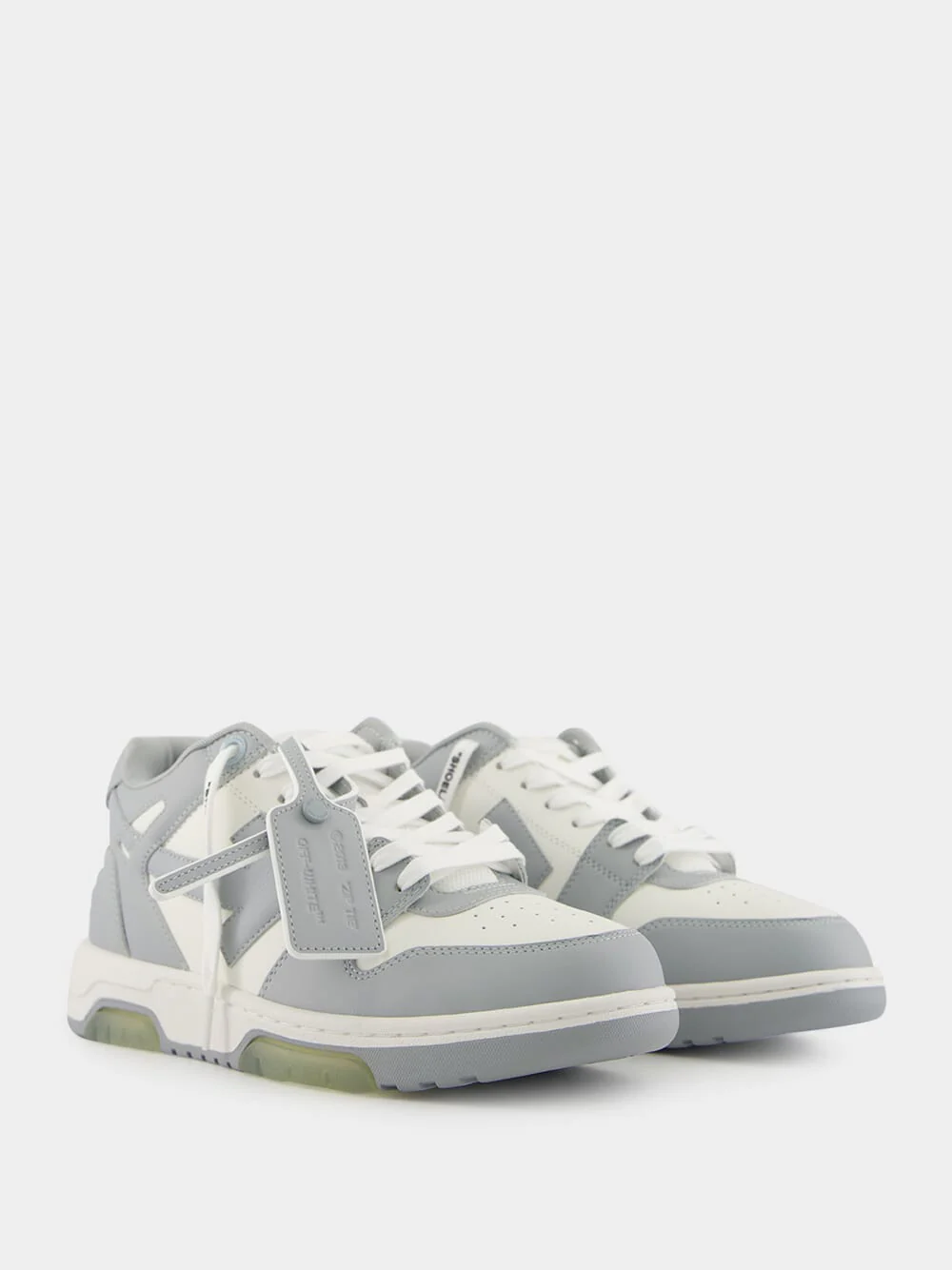 Grey Out Of Office Calf Leather Sneakers - Image 3