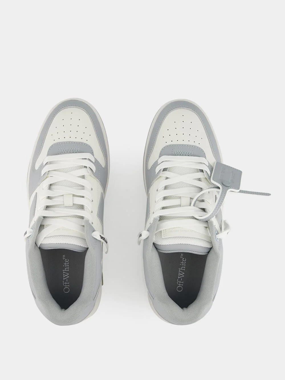 Grey Out Of Office Calf Leather Sneakers - Image 4