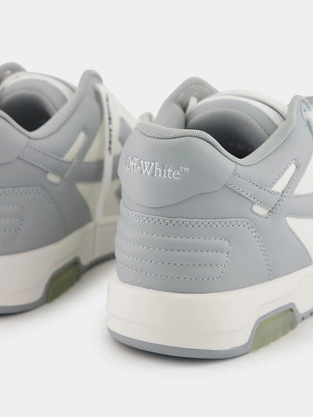 Grey Out Of Office Calf Leather Sneakers - Image 6