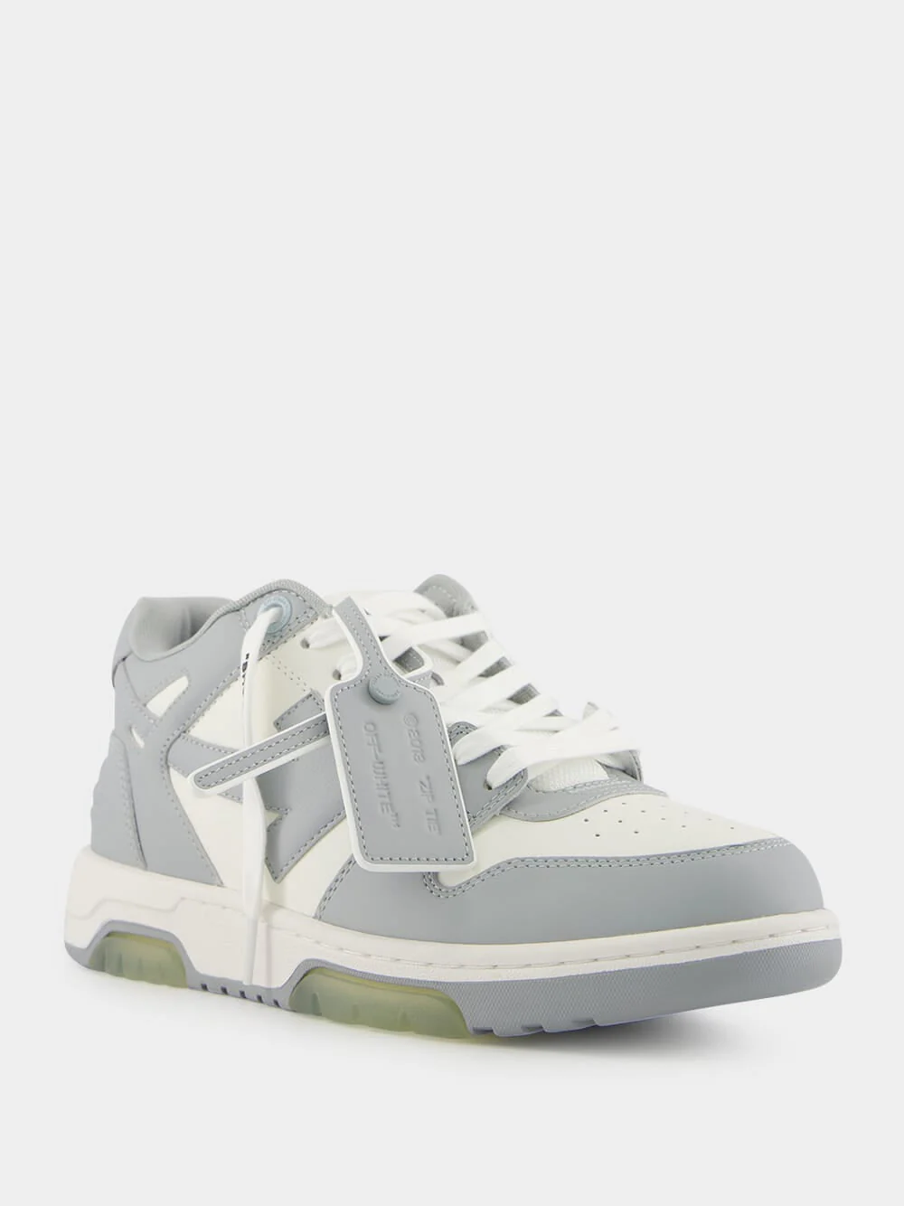 Grey Out Of Office Calf Leather Sneakers - Image 9