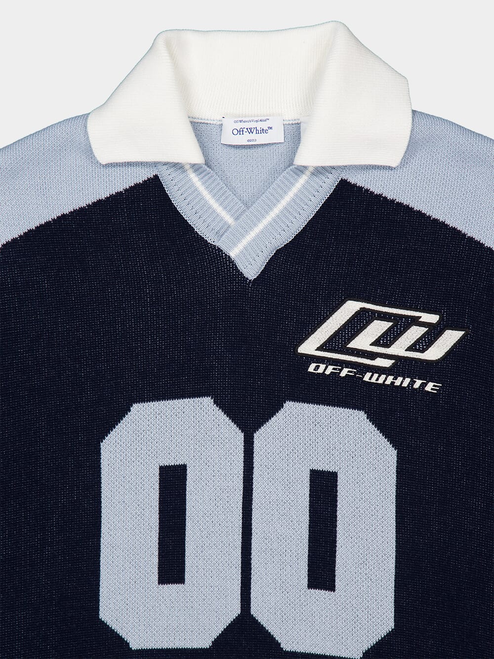 Navy and Light Blue Sporty Knit Polo - Image 3