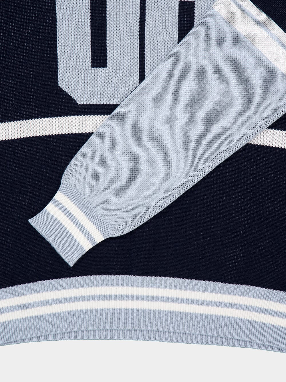 Navy and Light Blue Sporty Knit Polo - Image 4