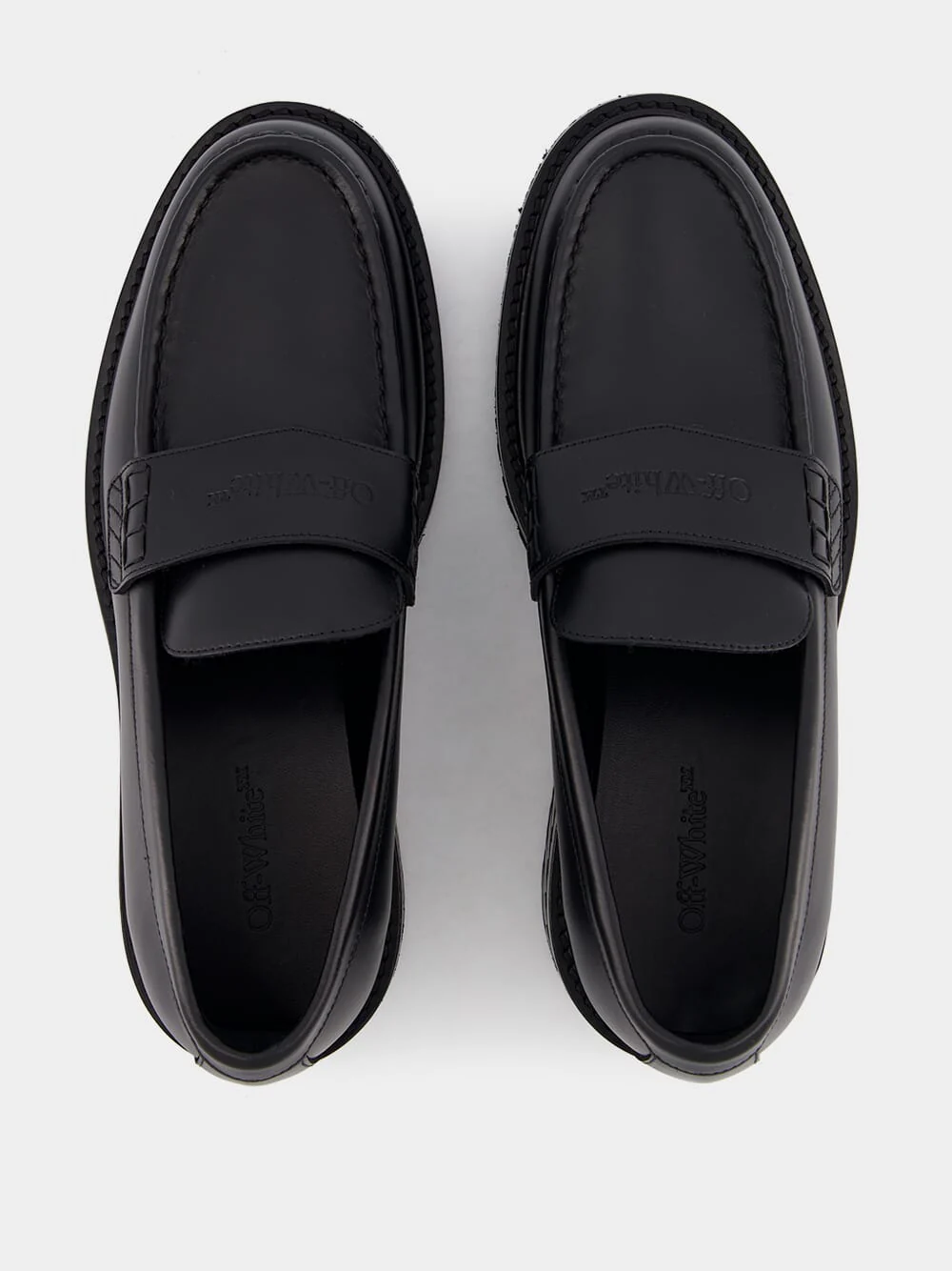 Leather Loafers with Debossed Logo - Image 4