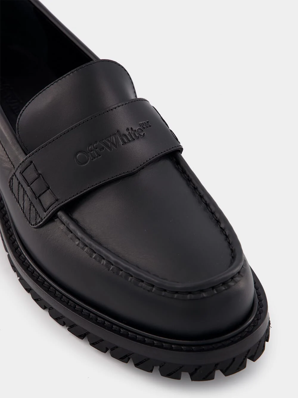 Leather Loafers with Debossed Logo - Image 7