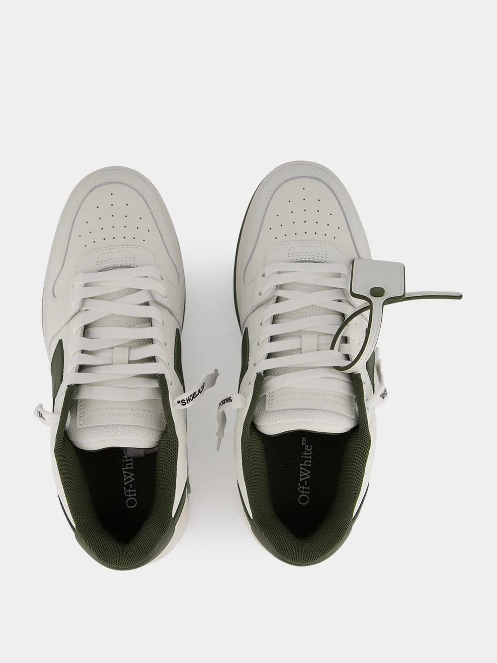 White and Olive Green Out Of Office Sneakers - Image 4