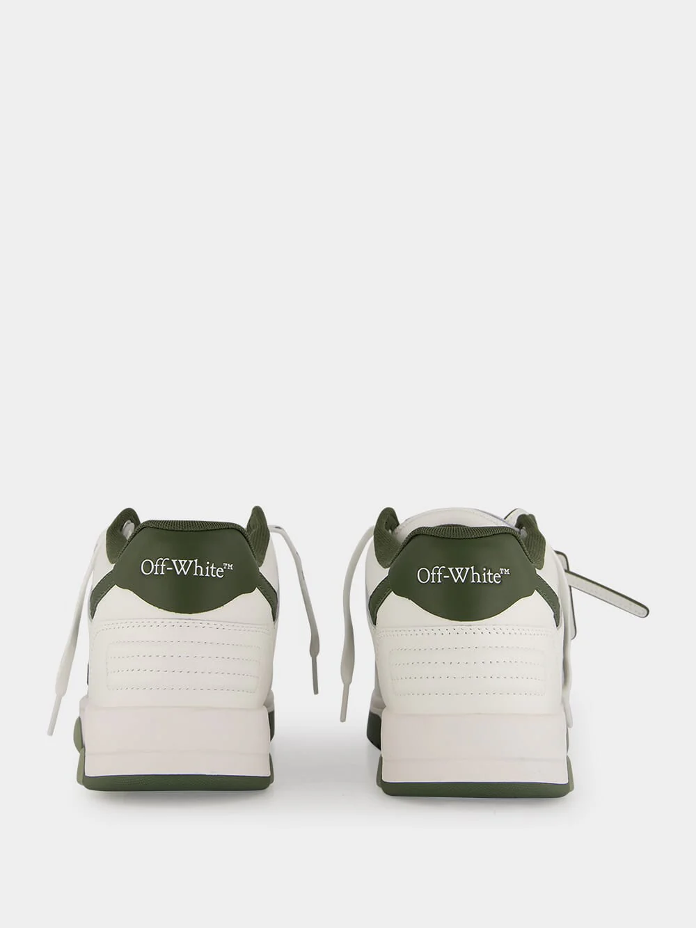 White and Olive Green Out Of Office Sneakers - Image 5