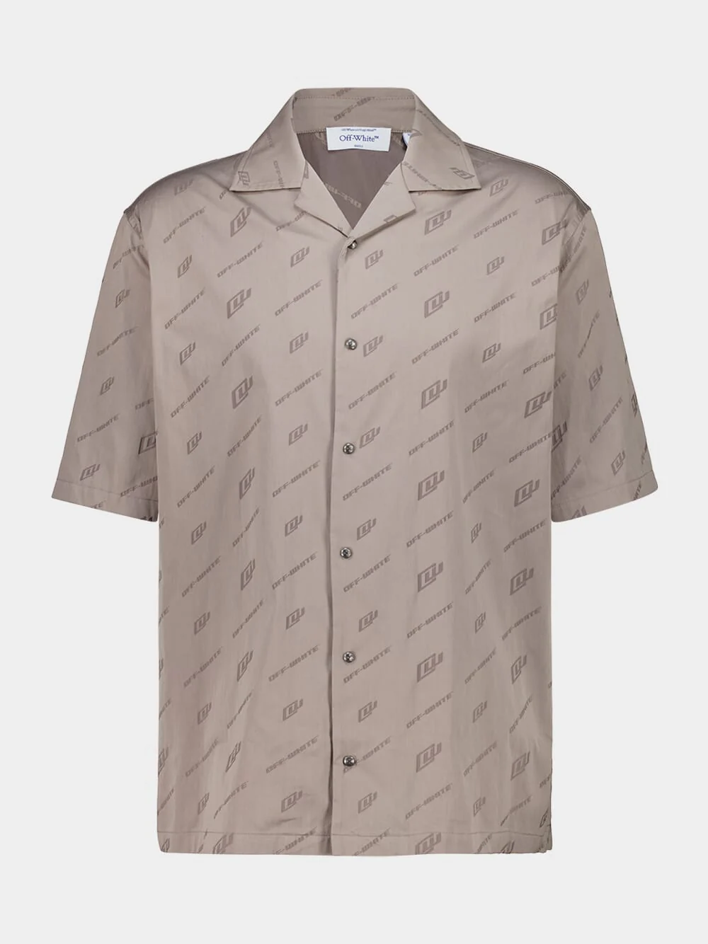 Stone Bowling Shirt in Cotton Nylon Jacquard