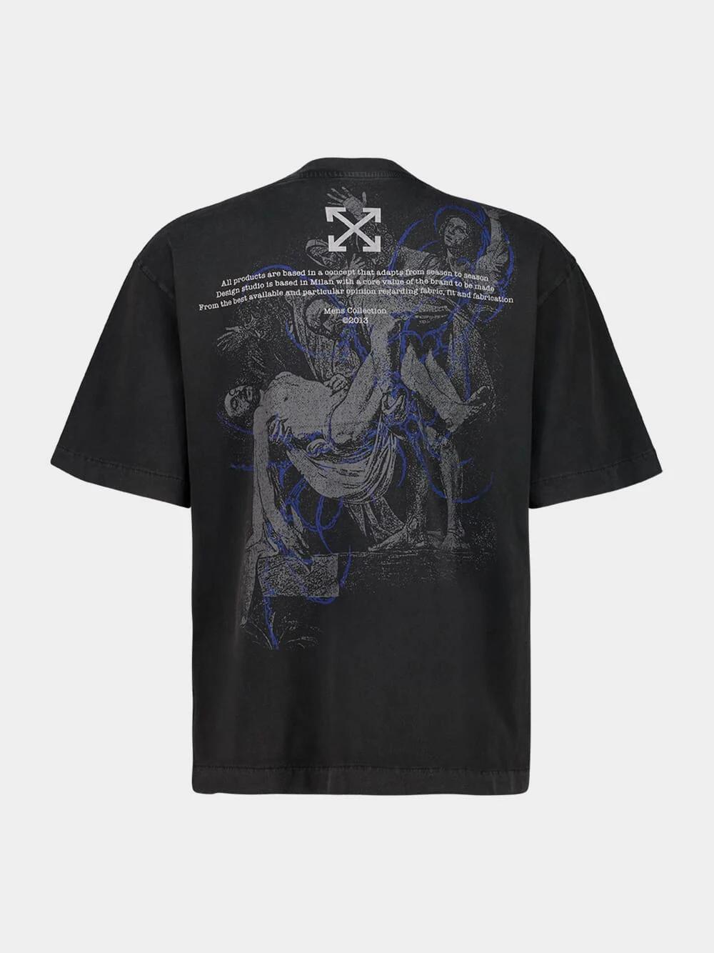 Vintage Black Faded Painting T-Shirt - Image 2