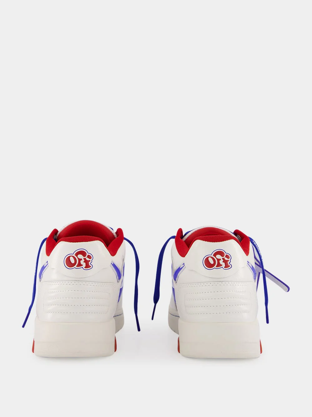 White and Cobalt Out of Office Leather Sneakers - Image 5