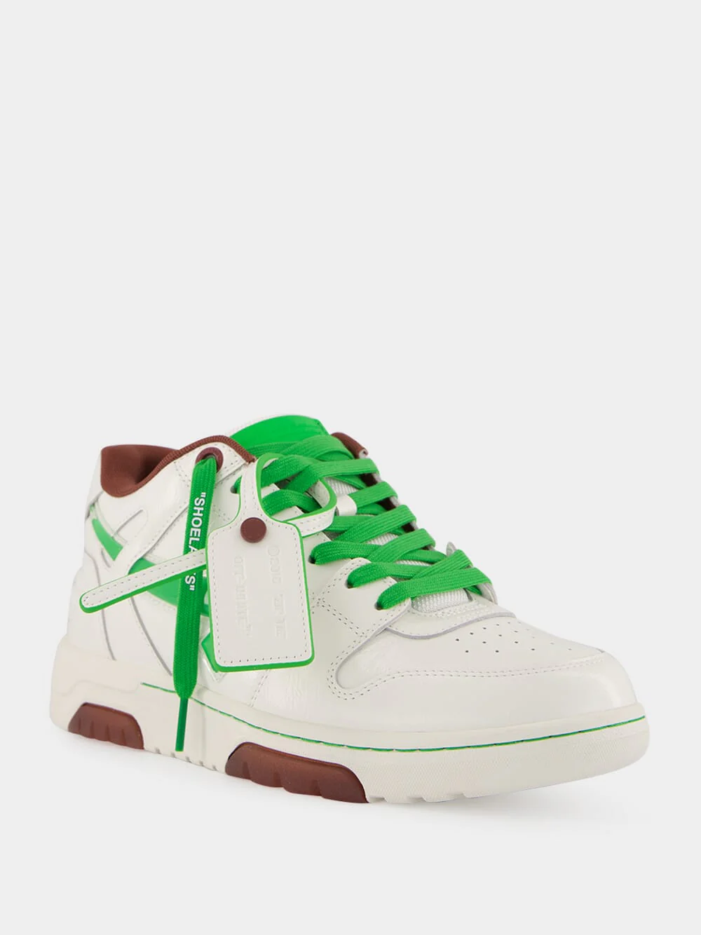 White and Green Out of Office Leather Sneakers - Image 2