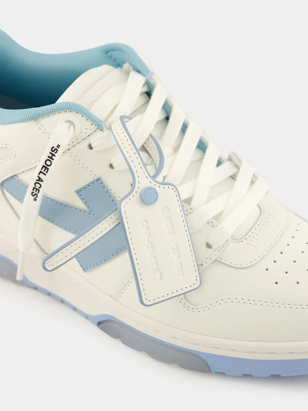 White and Light Blue Out of Office Sneakers - Image 6