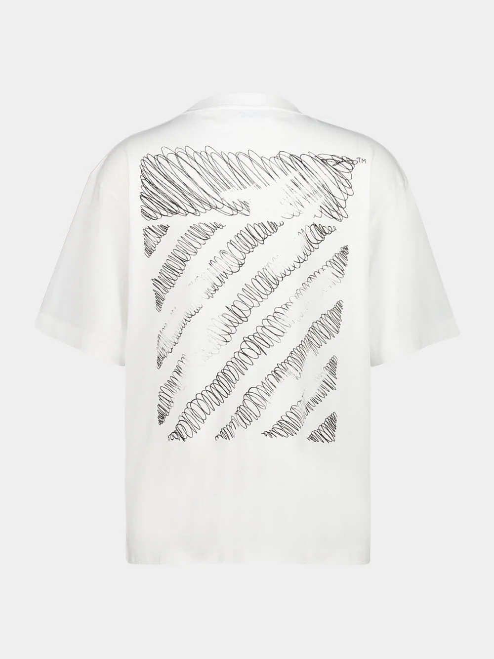White Cotton Scribble Diag T-Shirt - Image 2