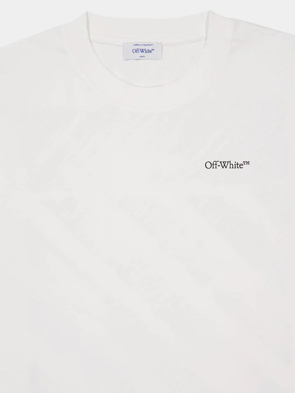 White Cotton Scribble Diag T-Shirt - Image 3