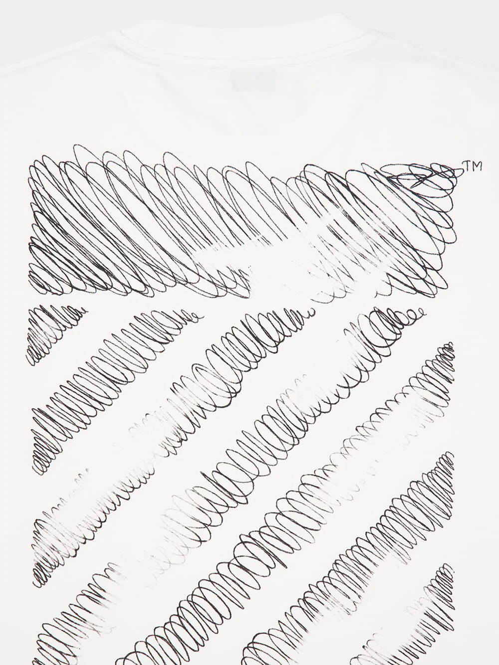 White Cotton Scribble Diag T-Shirt - Image 4