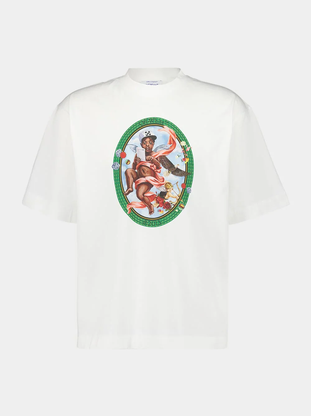 White Fresco Oval Print T-Shirt