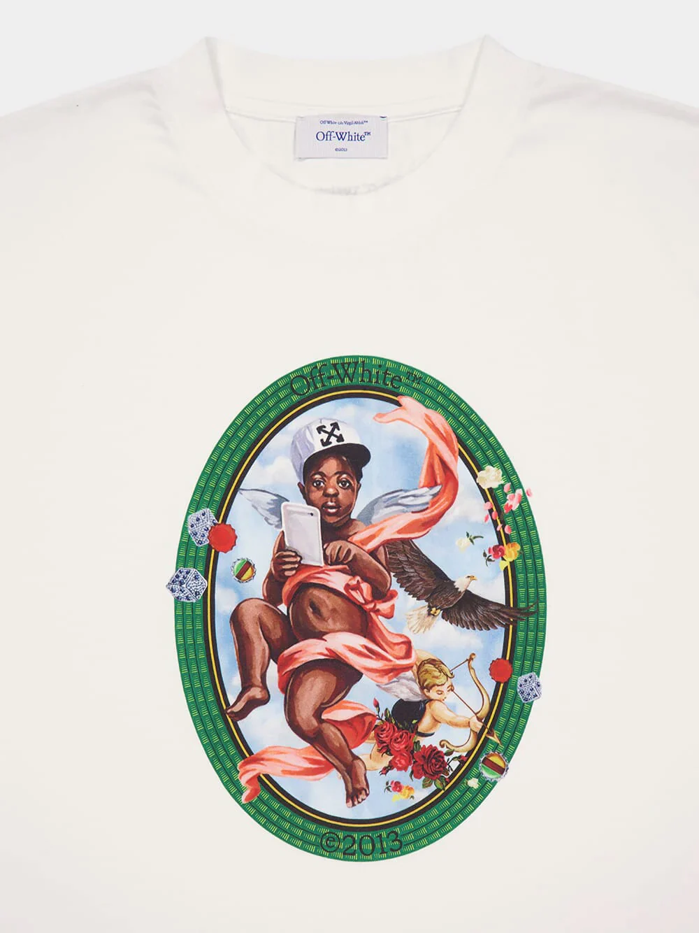White Fresco Oval Print T-Shirt - Image 3