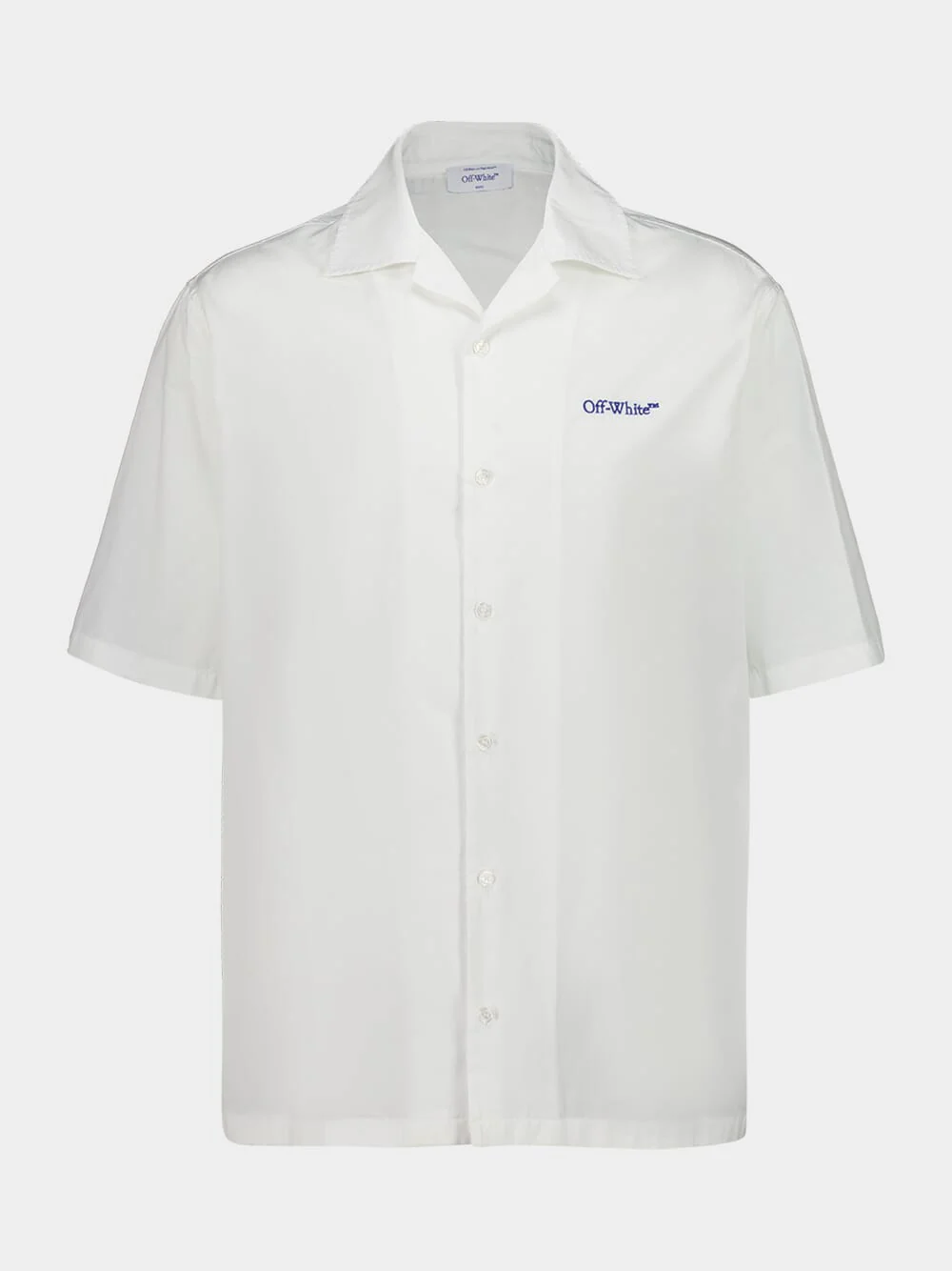 White Nautical Blue Brush Arrow Cotton Shirt