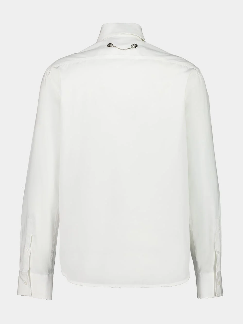 White Quote Poplin Shirt with Side Zips - Image 2