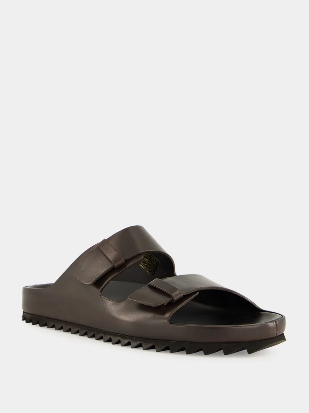 Brown Leather Agorà 010 Slide Sandals - Image 2