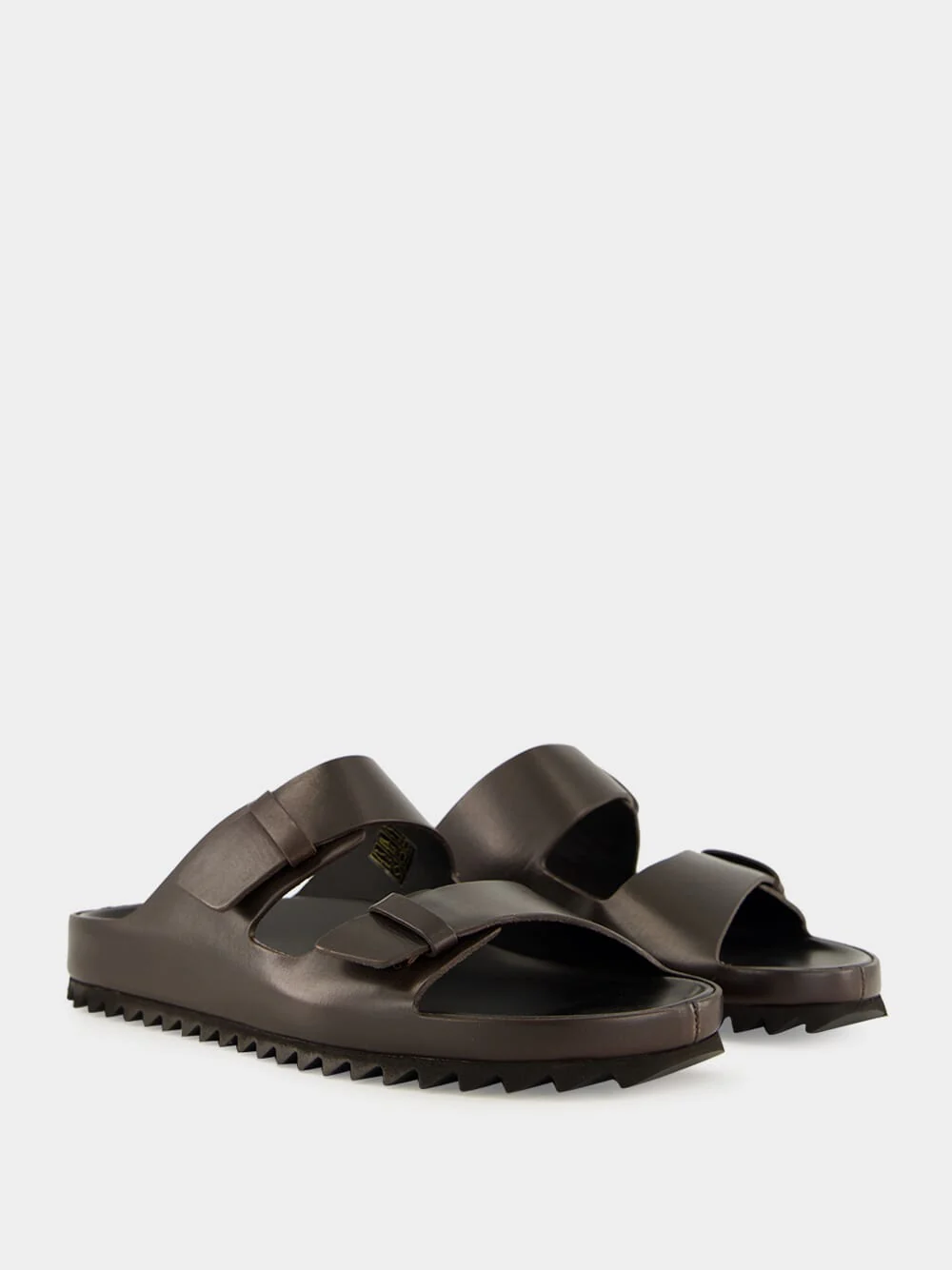 Brown Leather Agorà 010 Slide Sandals - Image 3