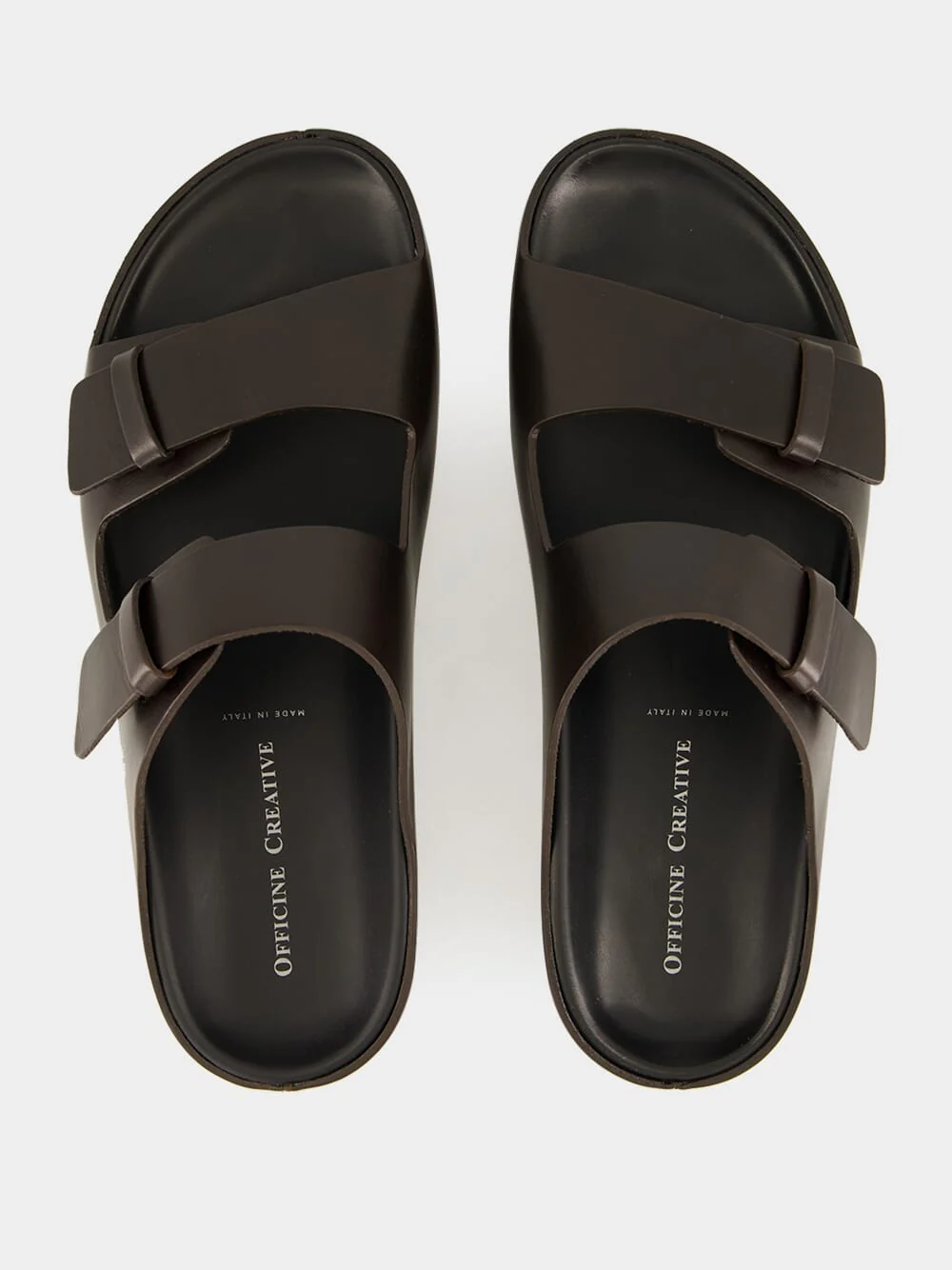 Brown Leather Agorà 010 Slide Sandals - Image 4