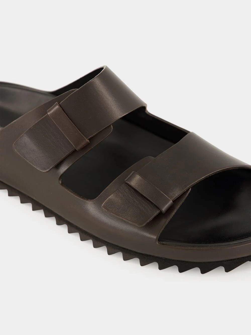 Brown Leather Agorà 010 Slide Sandals - Image 6