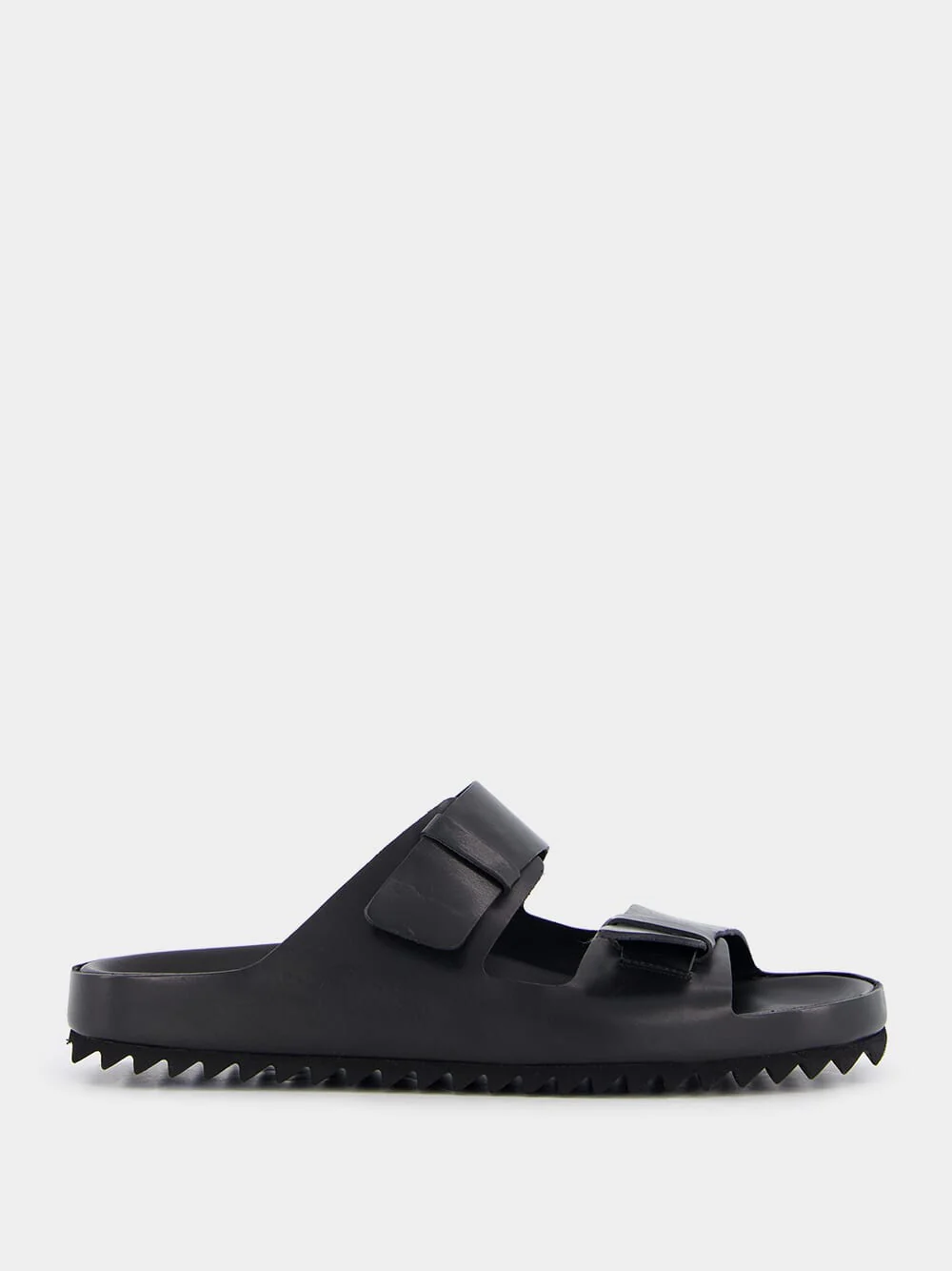 Agorà Black Leather Slides