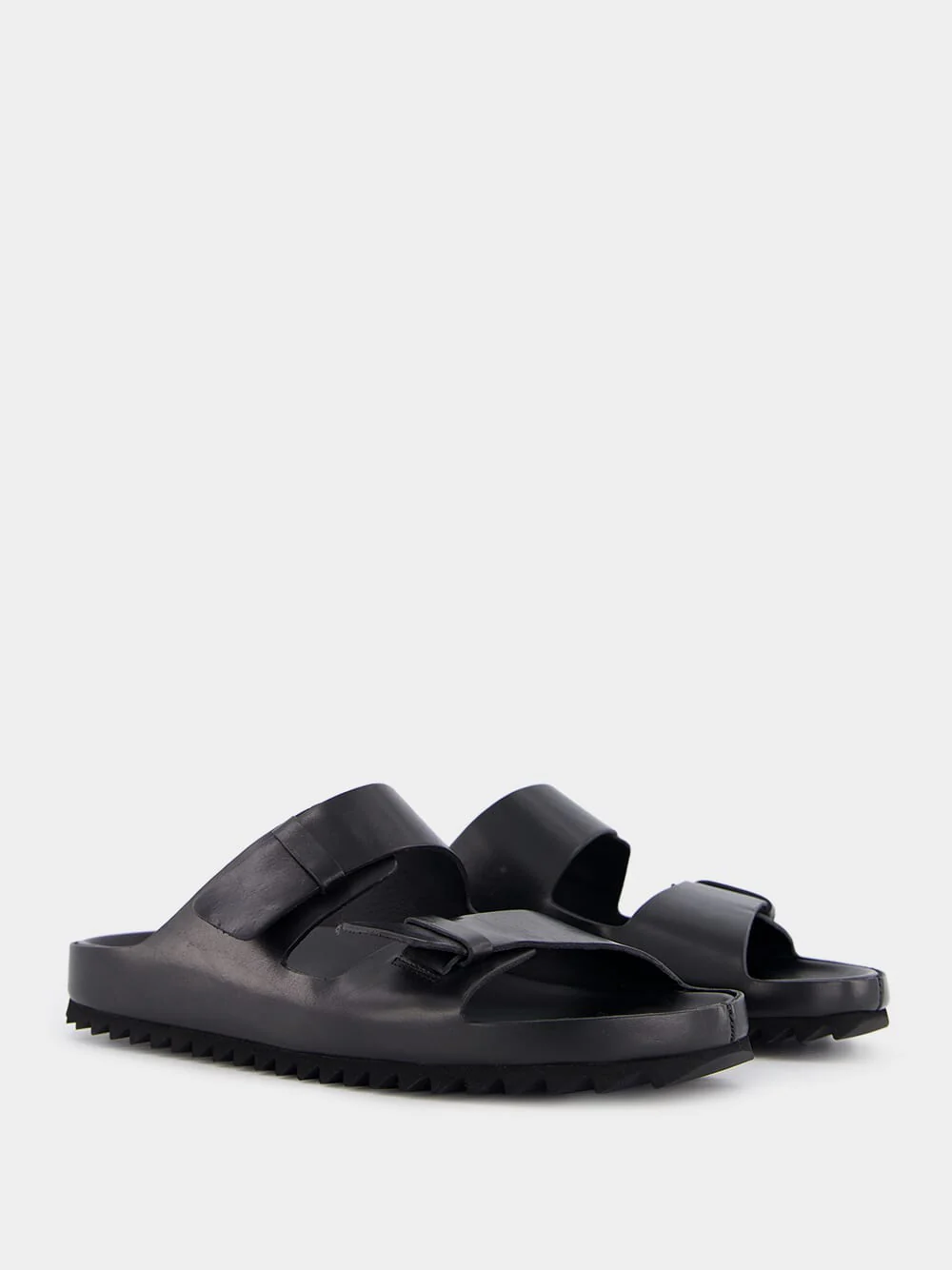 Agorà Black Leather Slides - Image 3