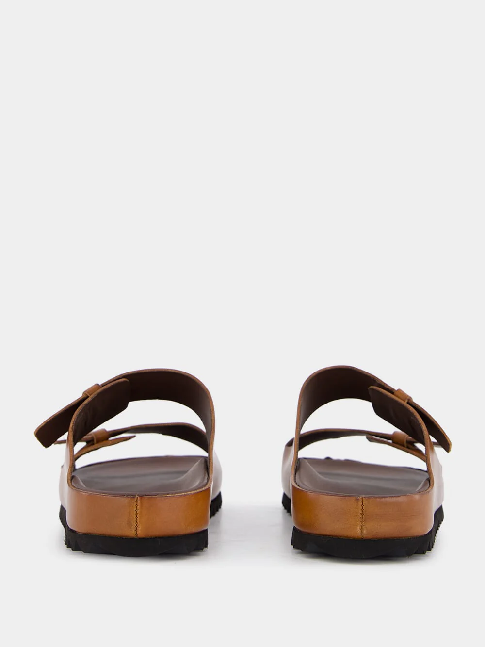 Agorà Brown Leather Slides - Image 5