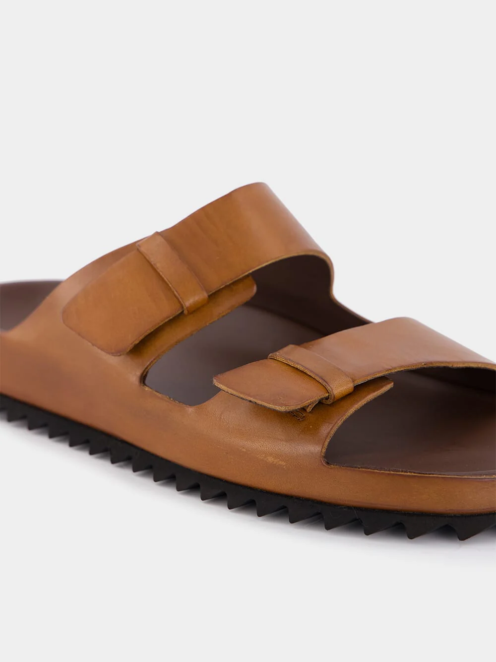 Agorà Brown Leather Slides - Image 6