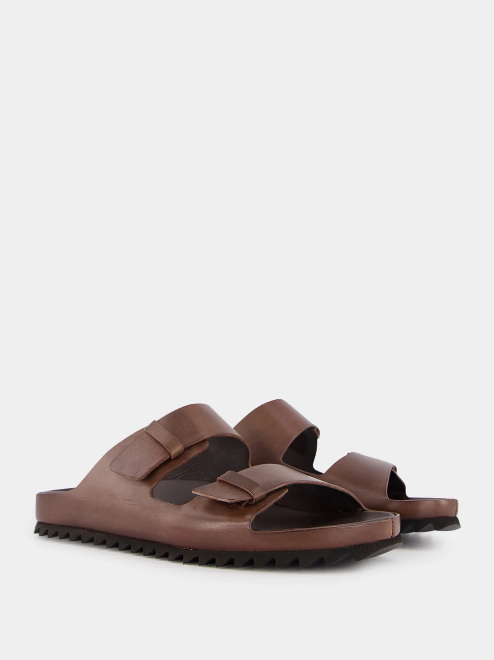 Agorà Coffee Leather Slides - Image 3