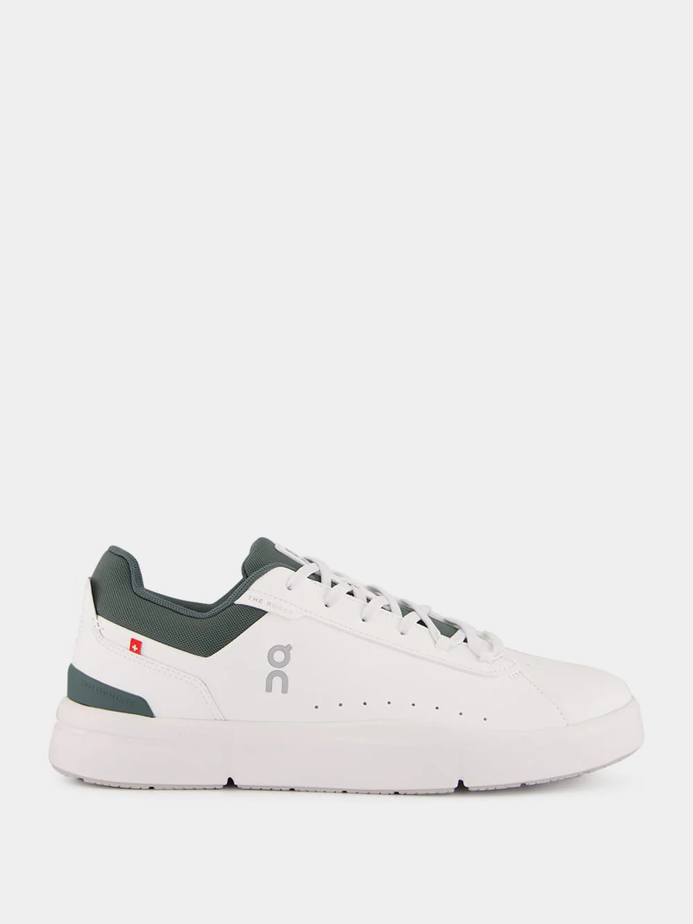 White and Olive The Roger Advantage Sneakers