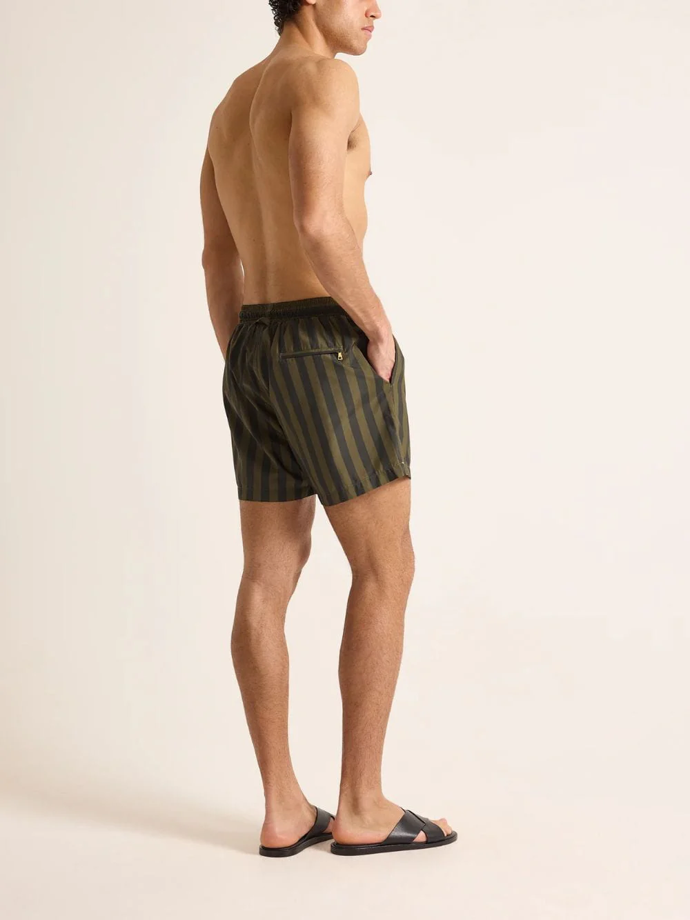 Bayleaf Green Stripe Boxer Swim Shorts - Image 4
