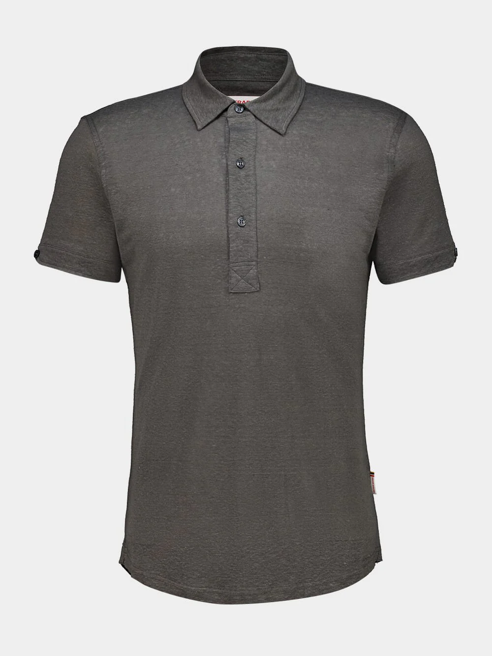 Elephant Grey Sebastian Tailored Linen Polo