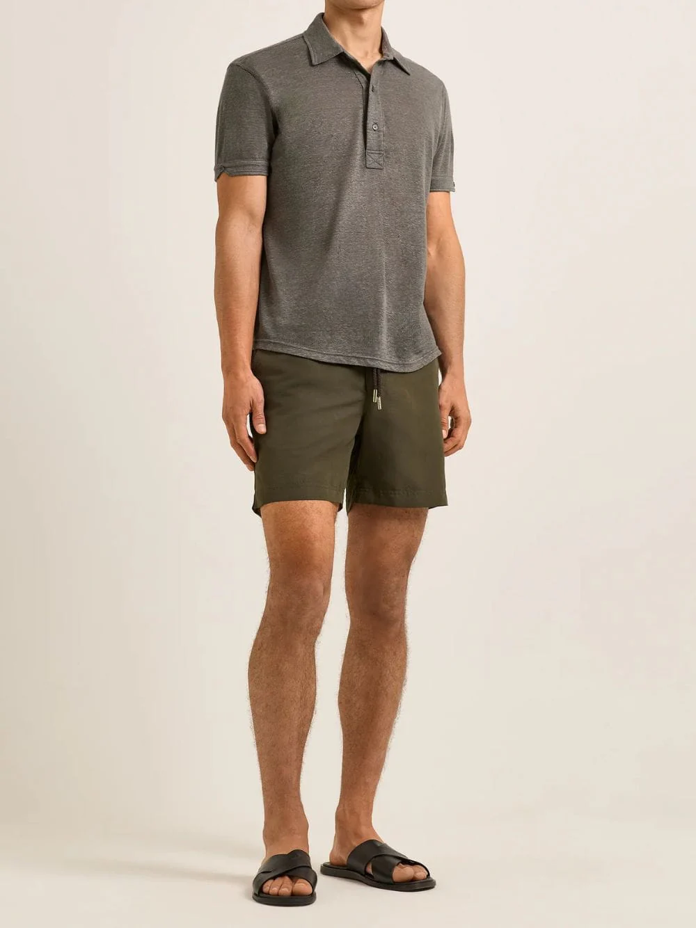 Elephant Grey Sebastian Tailored Linen Polo - Image 2