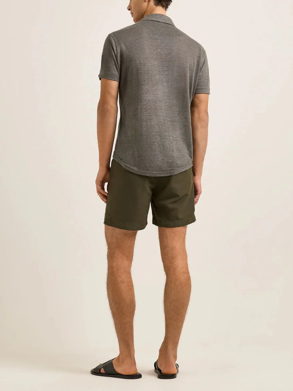 Elephant Grey Sebastian Tailored Linen Polo - Image 4