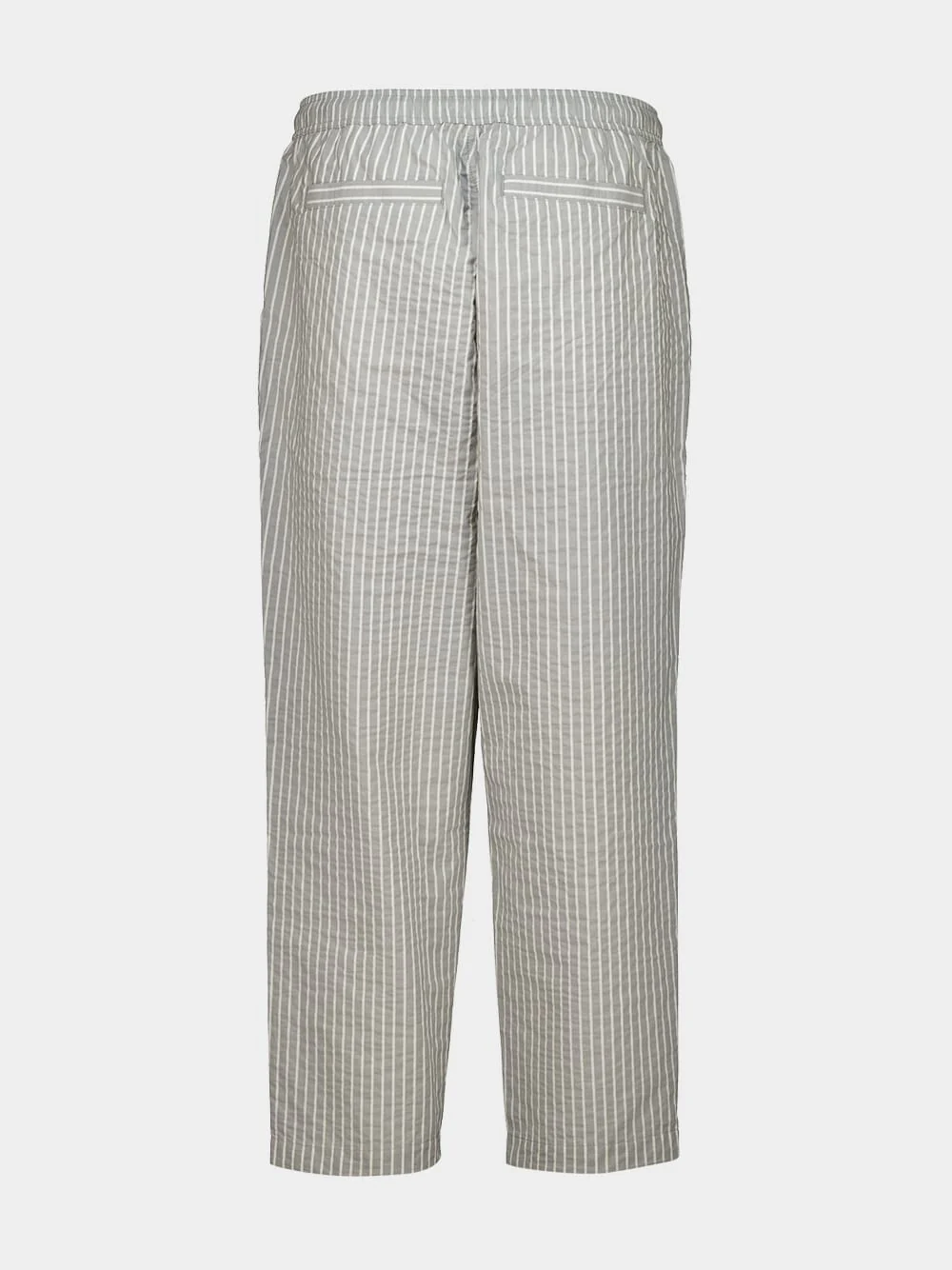 Elephant Grey Seersucker Stripe Trousers - Image 4