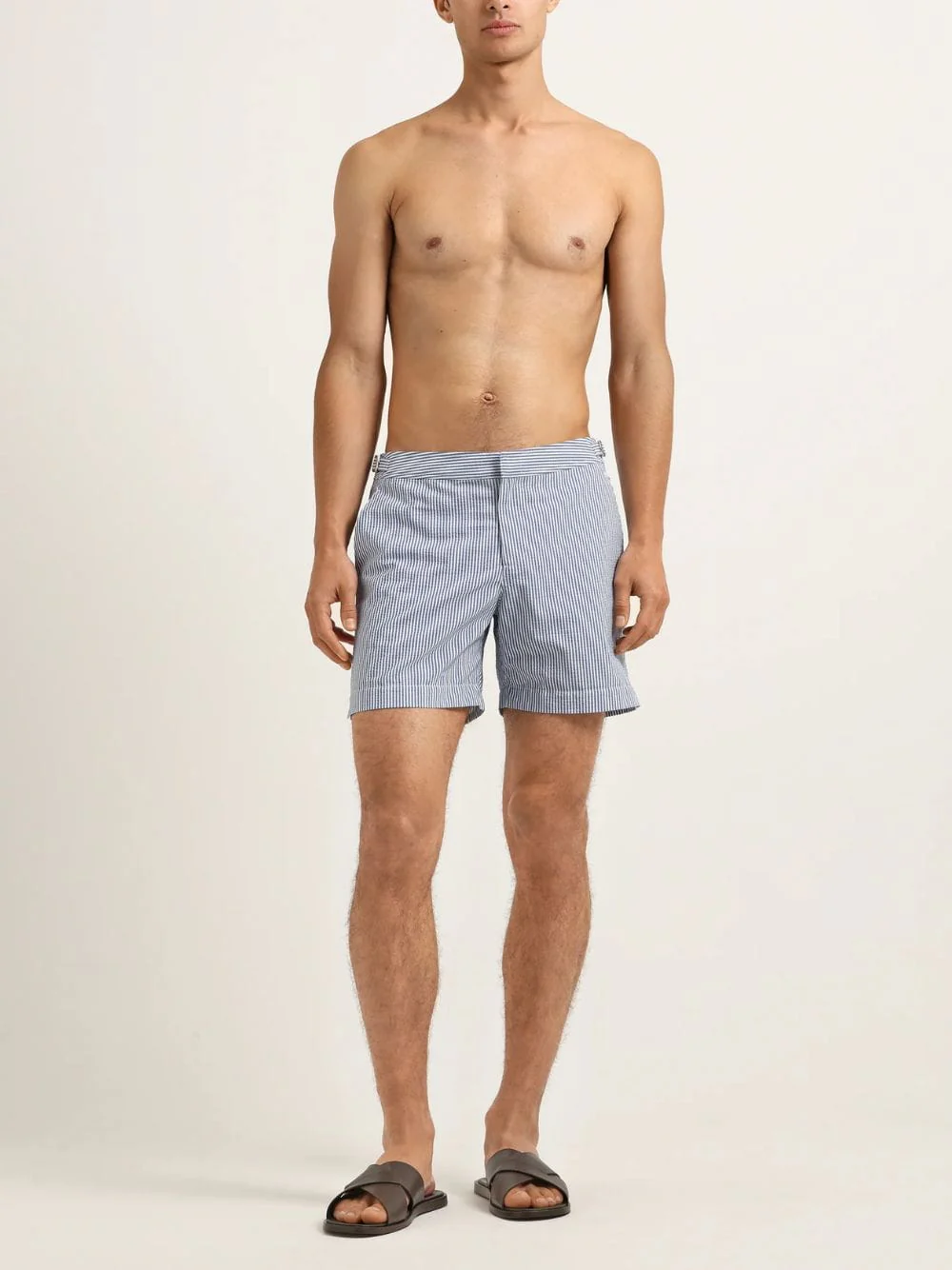 Nova Blue Seersucker Bulldog Swim Shorts - Image 2