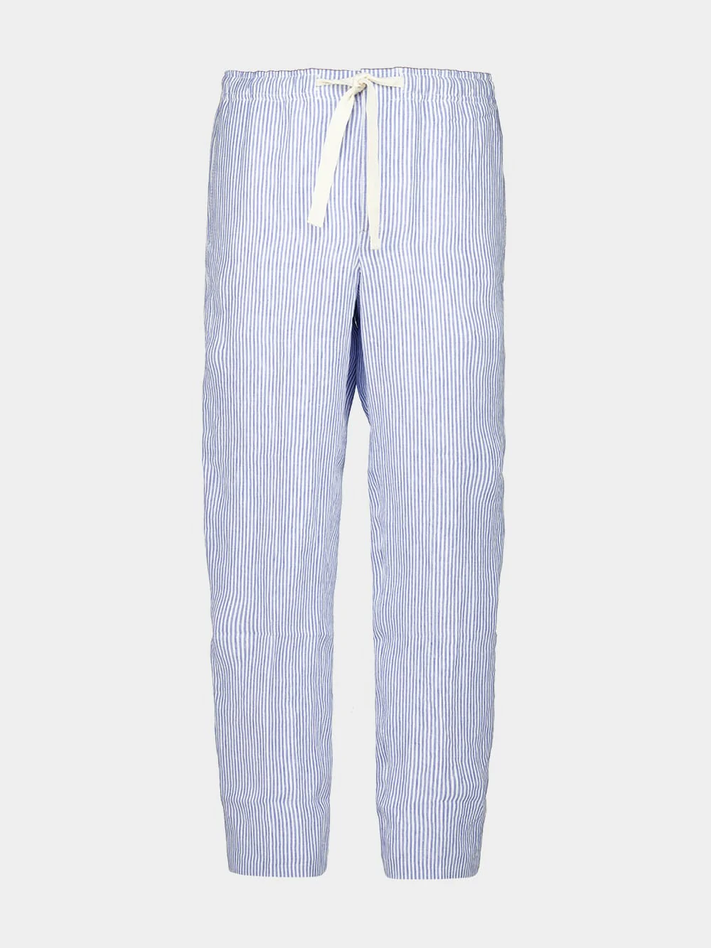 Bergamo Blue Stripe Alex Hemp Trousers