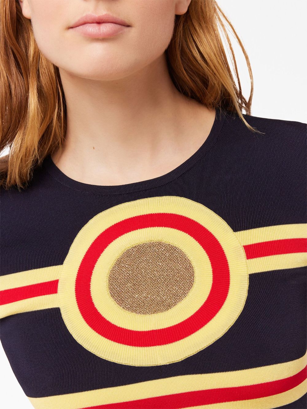 Lurex Knit Top with Geometrical Details - Image 3