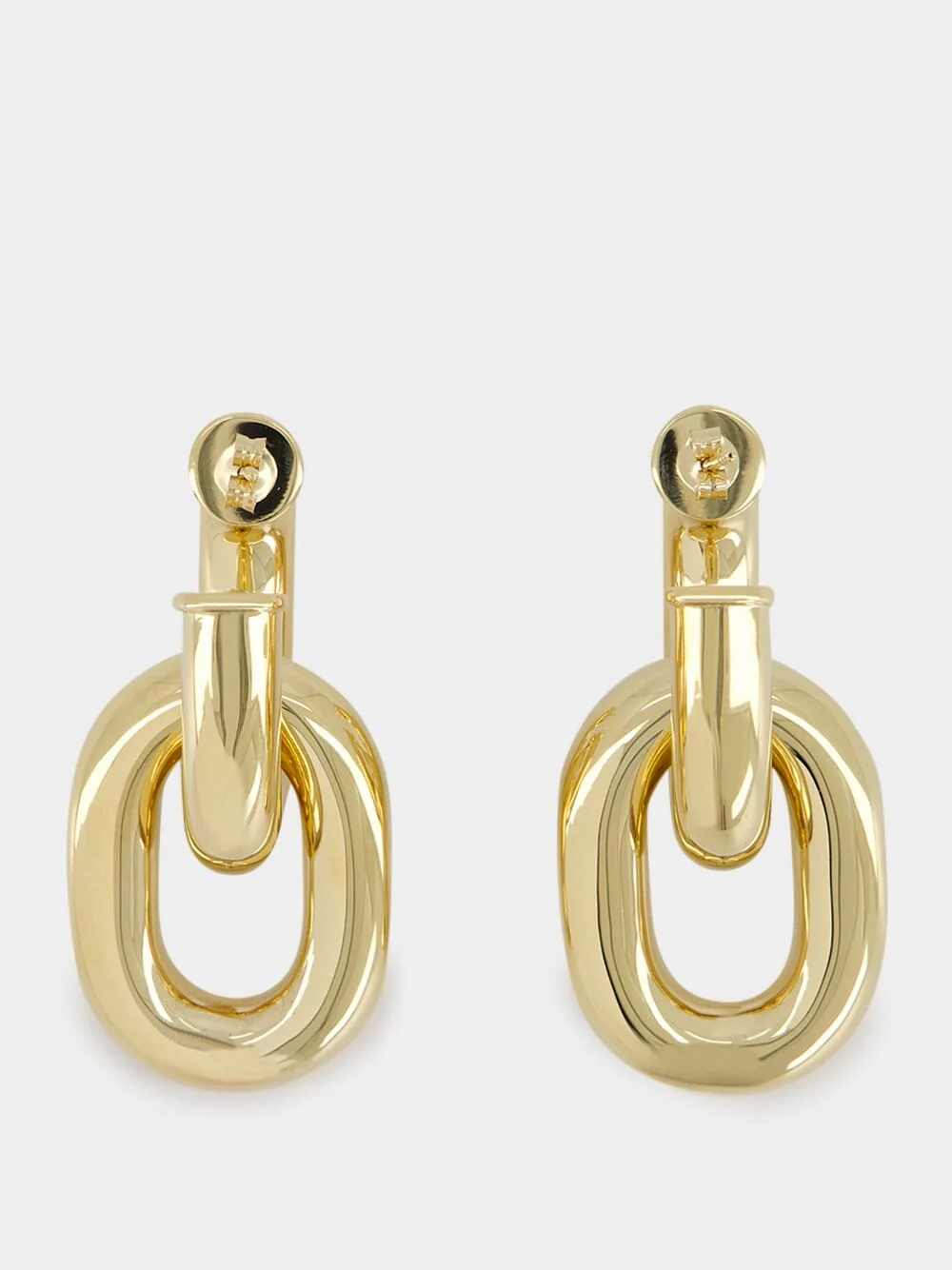 XL Link Gold Double Hoops Earrings - Image 3