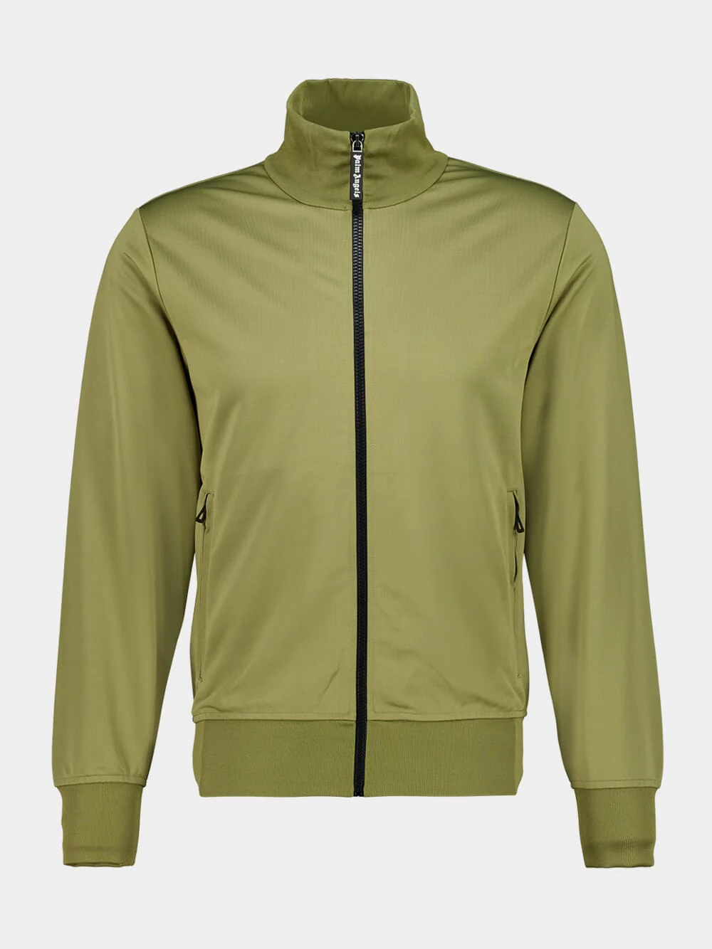 Army Green Track Jacket with Back Curved Logo