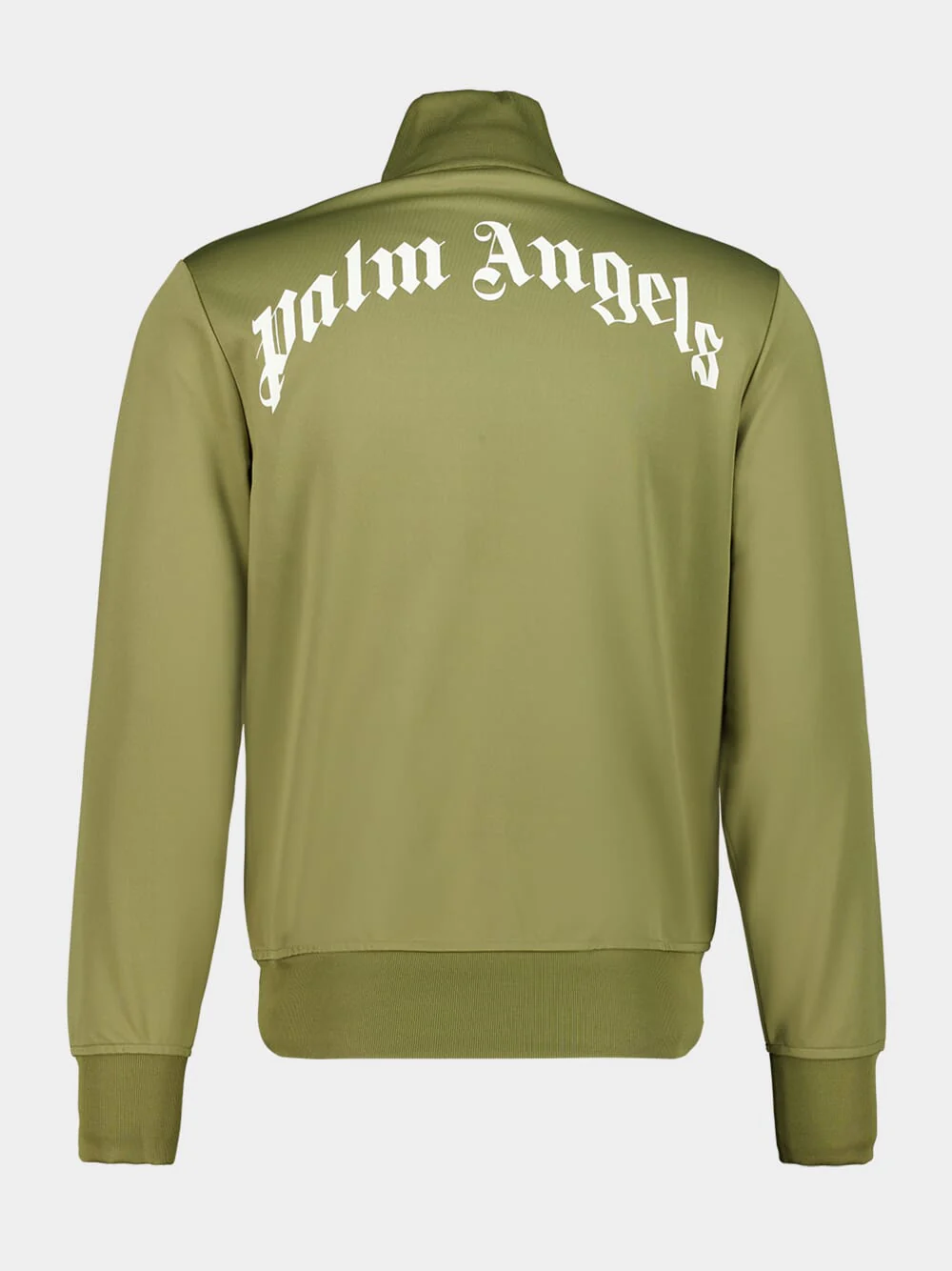 Army Green Track Jacket with Back Curved Logo - Image 2