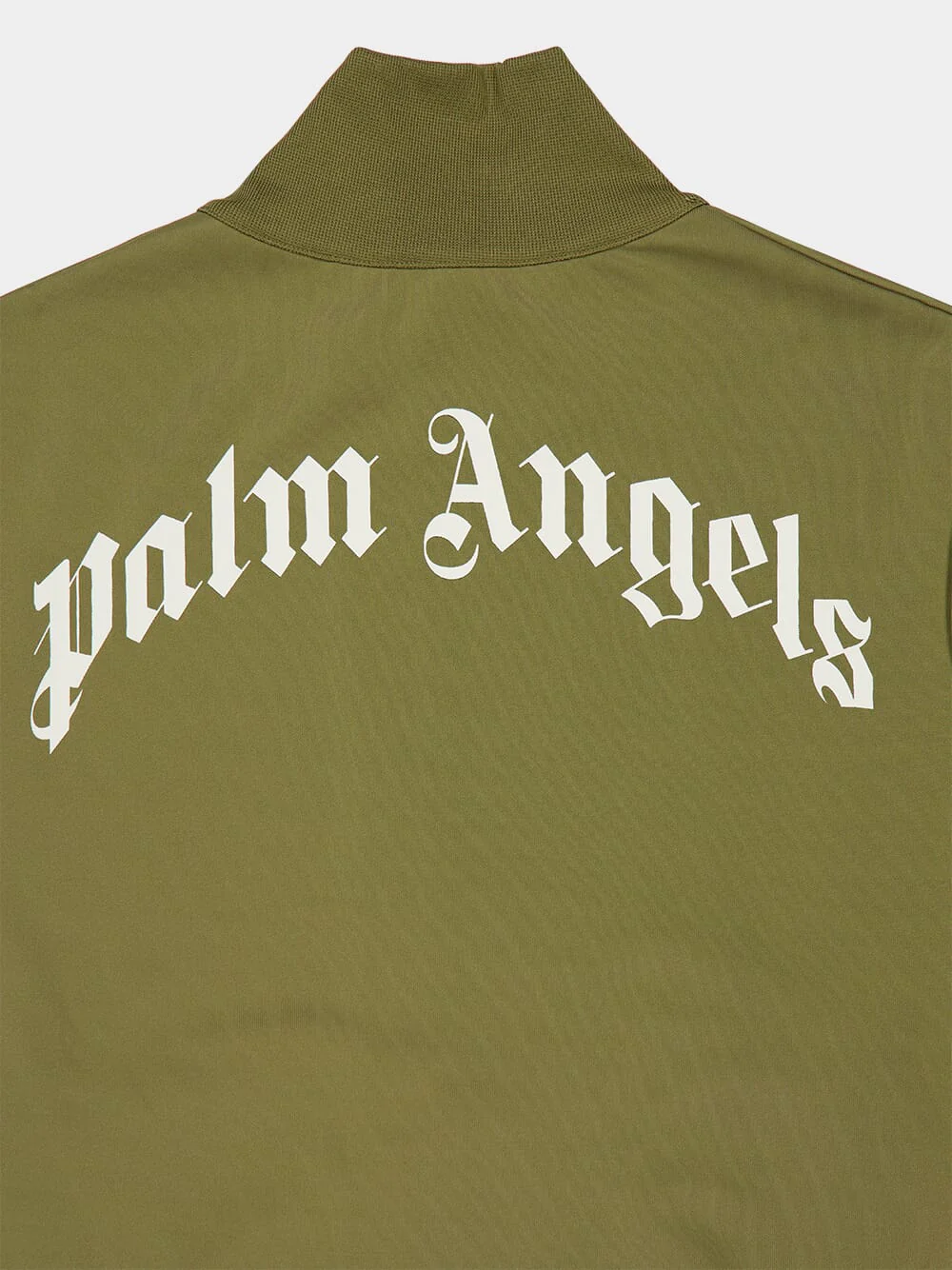 Army Green Track Jacket with Back Curved Logo - Image 4