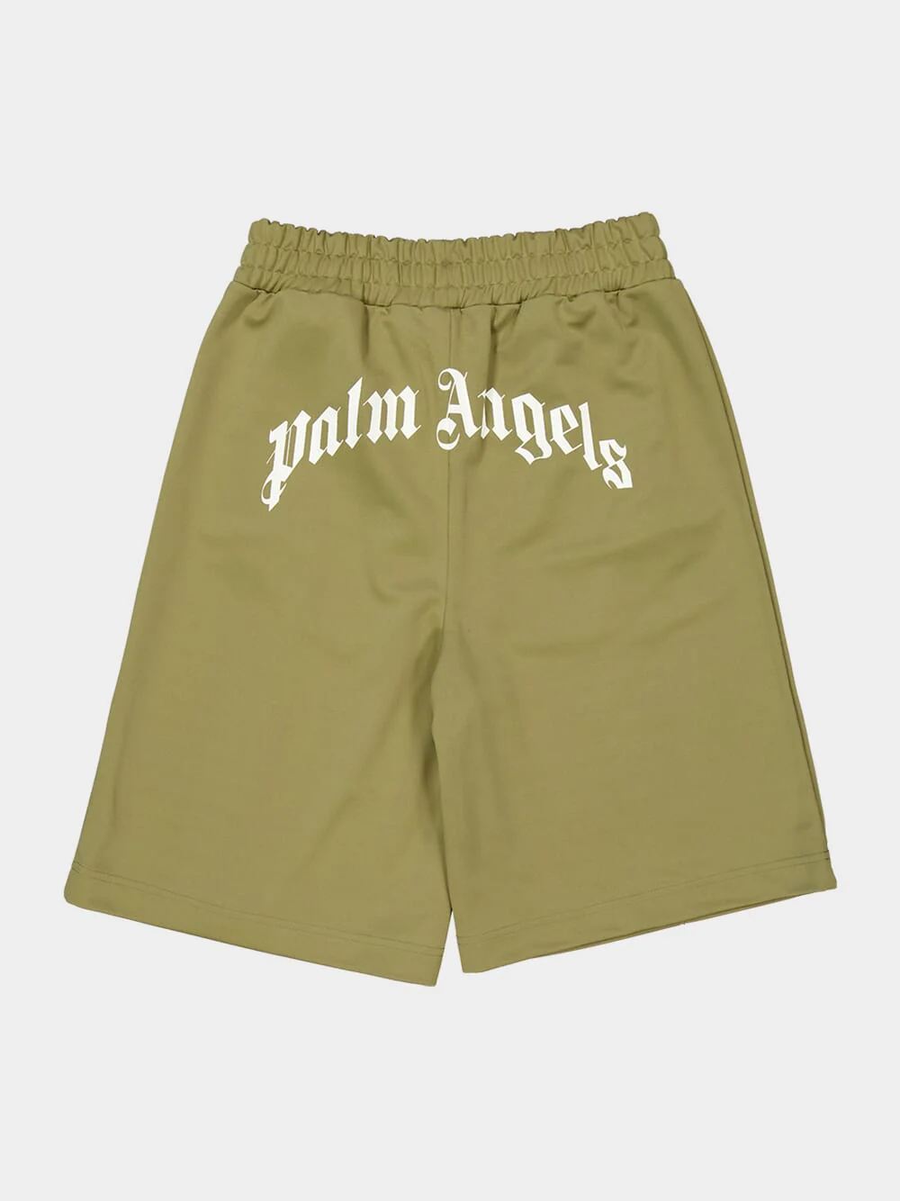 Army Green Track Shorts with Back Curved Logo - Image 6