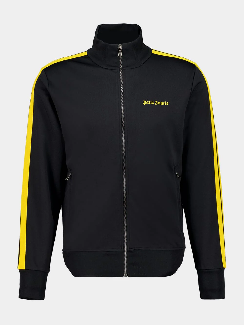 Black and Yellow Track Jacket with Logo Embroidery