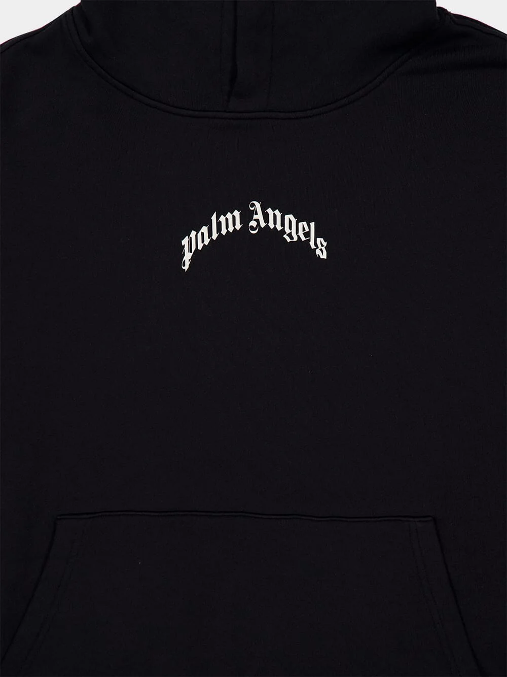 Black Hooded Sweatshirt with Back Curved Logo - Image 3