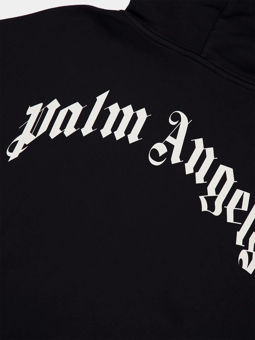 Black Hooded Sweatshirt with Back Curved Logo - Image 4
