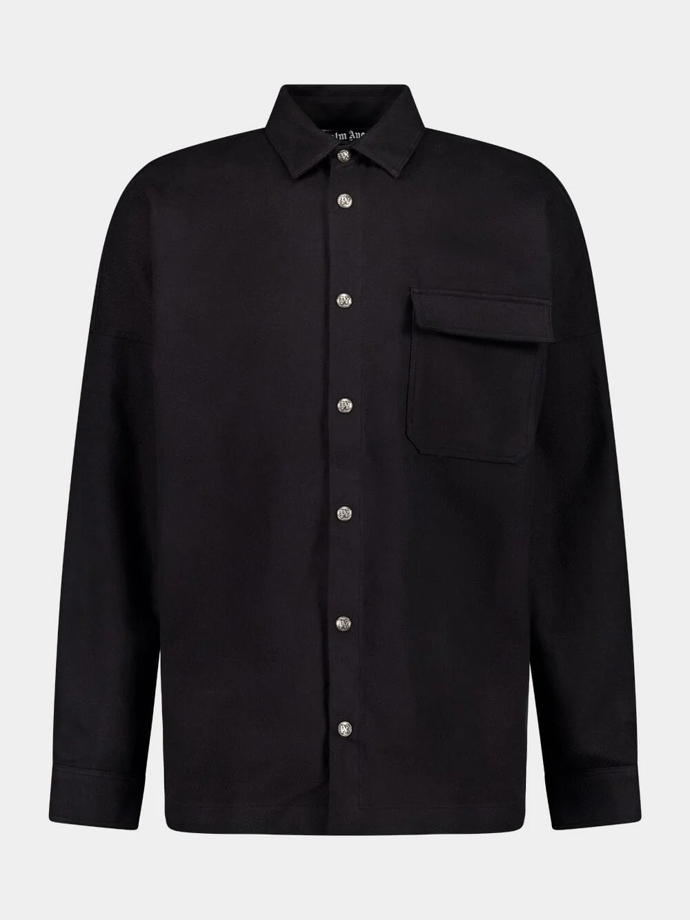 Black Logo Printed Cotton Shirt