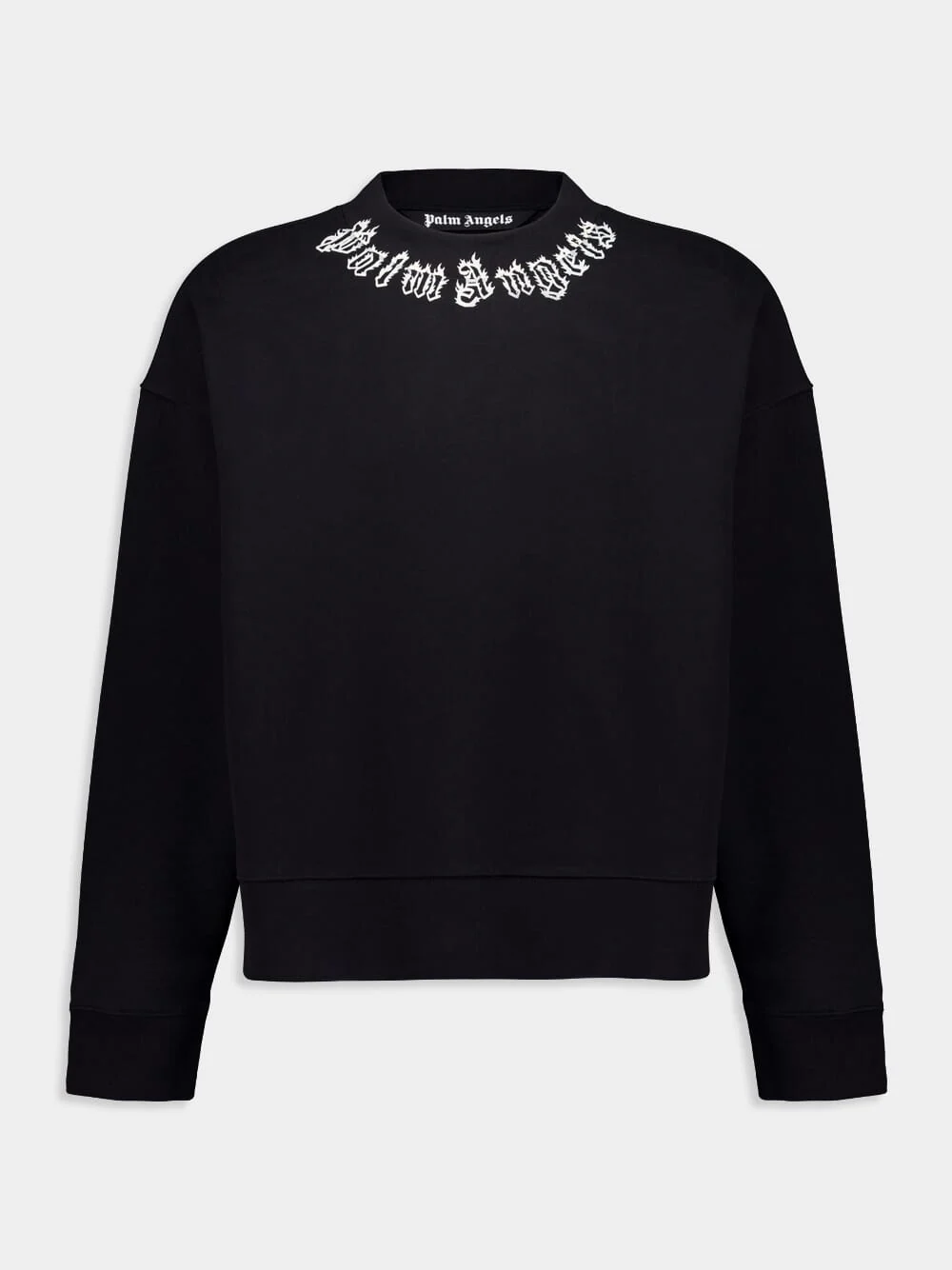 Black Logo Printed Drop Shoulder Sweatshirt